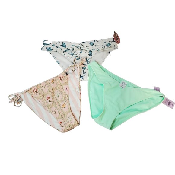 Women's Swimsuit Bottoms Size XL Set of 3 Aquabendita Wild Fable Reversible - Picture 2 of 13